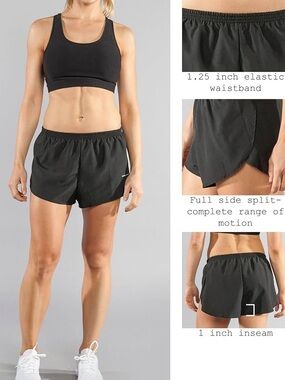 BOA Women's 1" Elite Split Running Short In Gray SIZE S